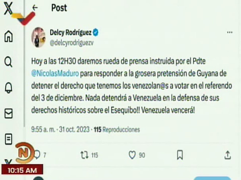 Nada detendrá a Venezuela en defensa de sus derechos históricos sobre el Esequibo