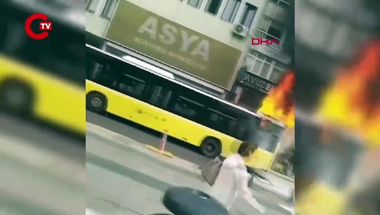 İETT otobüsünde korkutan yangın!