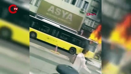 İETT otobüsünde korkutan yangın!