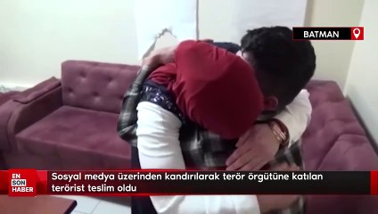 Batman'da sosyal medya üzerinden kandırılarak terör örgütüne katılan terörist teslim oldu