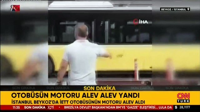 Yer: Beykoz... İETT otobüsünde yangın!