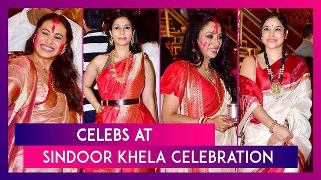 Rani Mukerji, Tanishaa Mukerji And Others Participate In Sindoor Khela Celebration On Vijayadashami