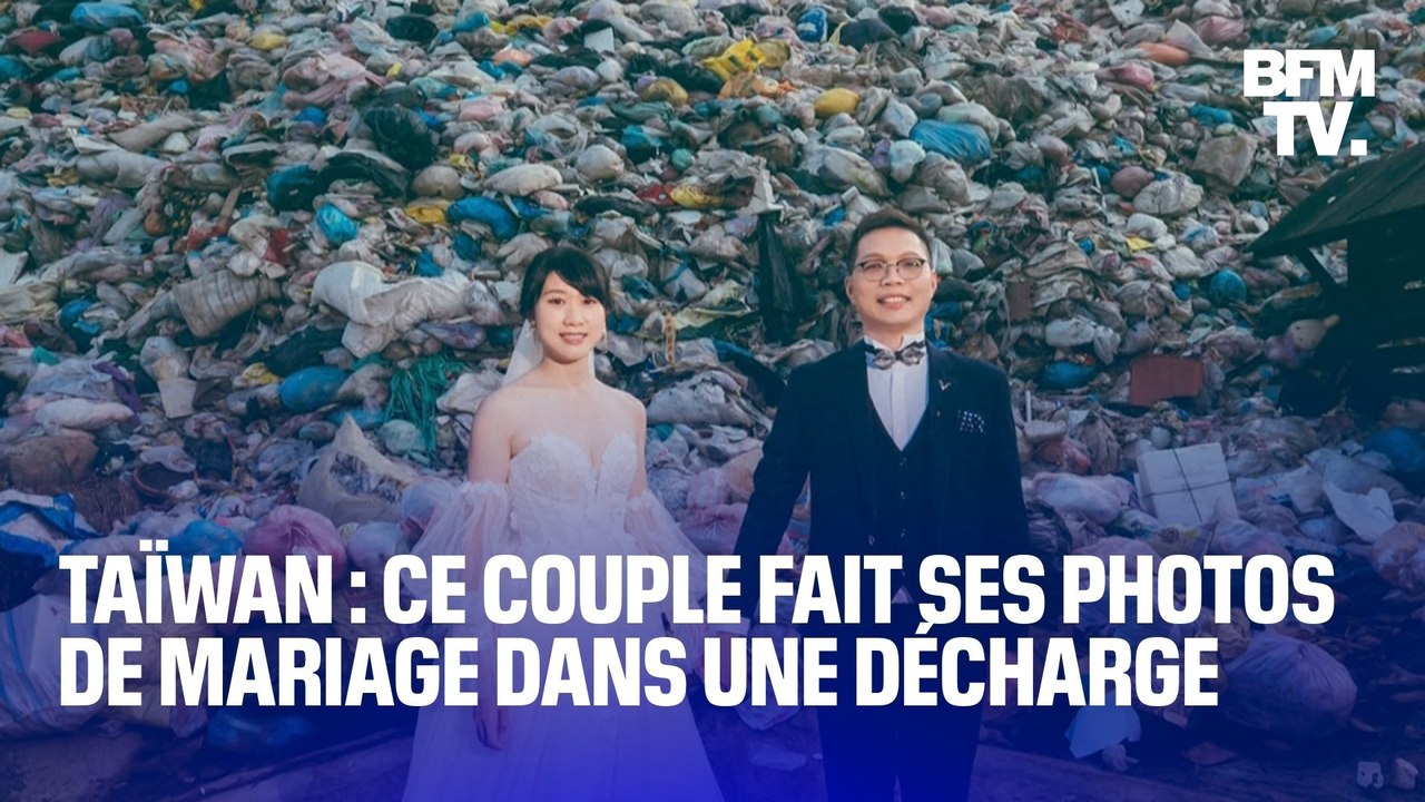 Ce couple taïwanais réalise sa séance de photos de mariage...dans une décharge