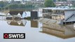 Extensive flooding on the River Severn in Worcestershire
