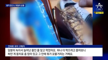 견과류 바 봉지 뜯으니 ‘애벌레 꿈틀’