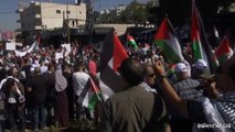Medio Oriente, manifestazione pro-Palestina a Ramallah, in Cisgiordania