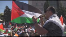 Medio Oriente, manifestazione pro-Palestina a Ramallah, in Cisgiordania