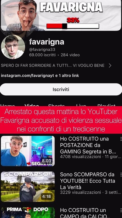 arrestato per violenza sessuale lo YouTuber siciliano Favarigna