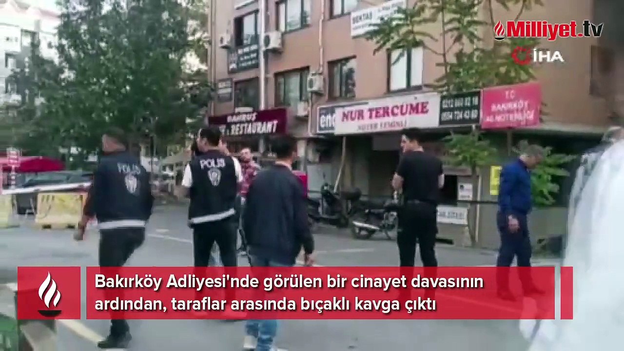 Bakırköy Adliyesi önünde bıçaklı kavga! Yaralıl...