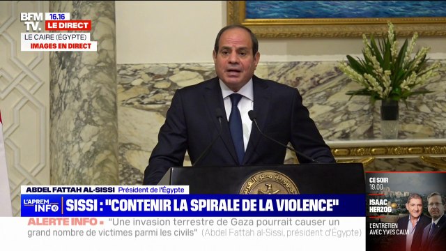 Israël: Une invasion terrestre pourrait avoir comme conséquence un grand nombre de victimes parmi les civils , estime Abdel Fattah al-Sissi, président égyptien