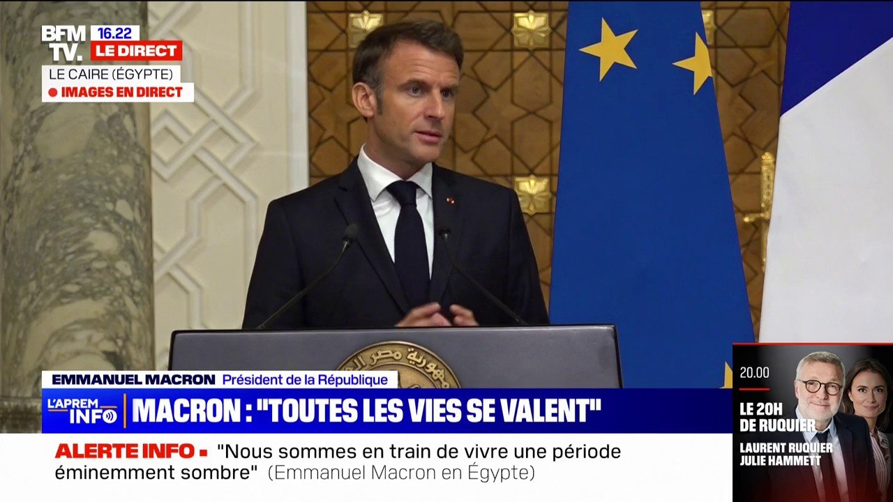 Emmanuel Macron: "Il nous faut agir de manière décisive aujourd'hui pour parvenir enfin à la solution de deux États, Israël et la Palestine"