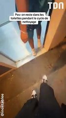 Que se passe-t-il pendant le cycle de nettoyage des toilettes publiques ?