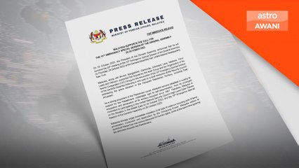 Malaysia sokong sesi tergempar ke 10 UNGA pada Khamis