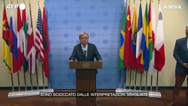 Guterres: Falso che abbia giustificato il terrorismo di Hamas