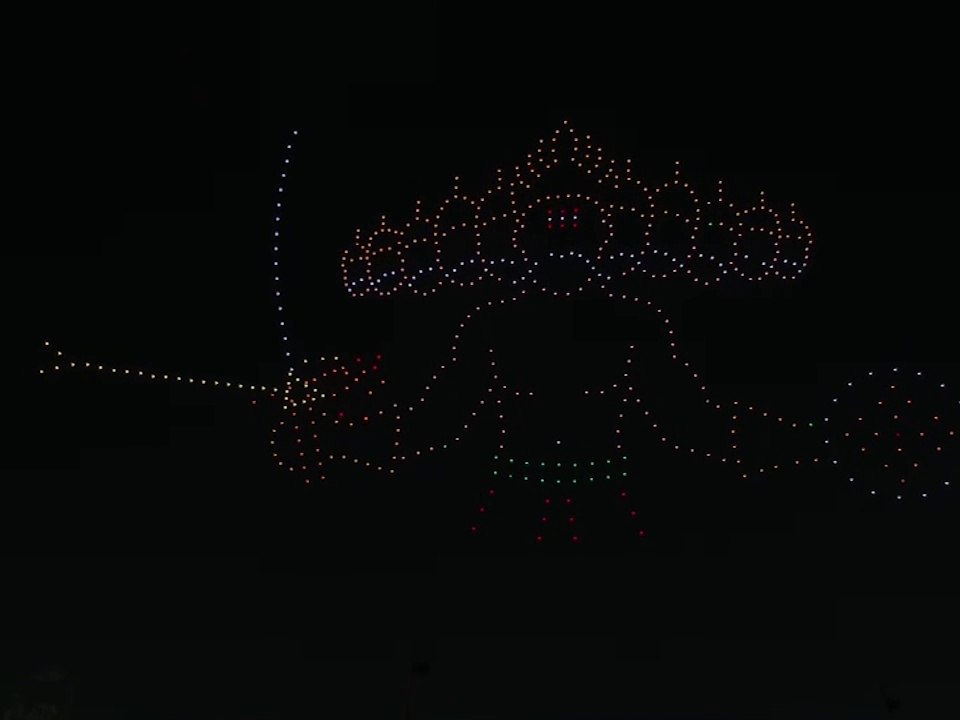 Light & Sound Show of 600 Drones on Durga Puja at Park Circus in Kolkata