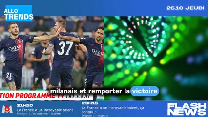 OK. "Match au sommet entre le Paris-SG et le Milan AC, retour en force de Booder... quoi regarder ce soir à la télé ?"