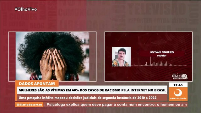 Mulheres são as vítimas em 60% dos casos de racismo e injúria racial nas redes sociais no Brasil