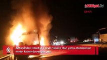 Antalya'da yolcu otobüsü seyir halinde yandı