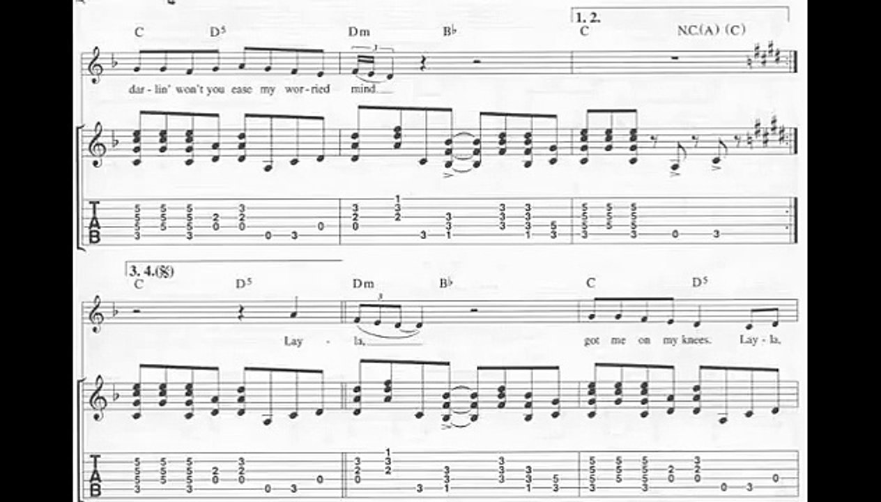 Play Guitar Along with Eric Clapton   Layla with sheet music, Noten, partition, partitura