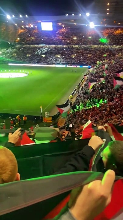 Celtic taraftarı yine yönetimi dinlemedi: Şampiyonlar Ligi'nde Filistin şovu