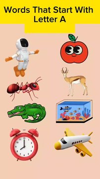 Words that start with A | ABC Vocabulary for Kids and Beginners