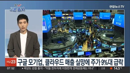 [3분증시] 뉴욕증시, 구글 급락·금리 상승에 하락…나스닥 2%대↓