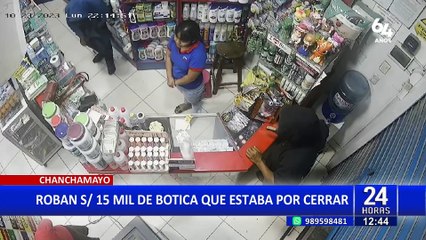 Chanchamayo: delincuentes armados se llevan S/15 mil de botica que estaba por cerrar