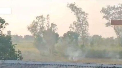 लखीमपुर खीरी: खेतों में धड़ल्ले से जलाई जा रही पराली,वीडियो वायरल