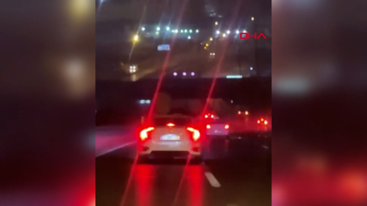 Otomobilin üstünde akıl almaz yolculuk