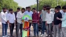 जोधपुर: ईडी कार्रवाई को लेकर NSUI कार्यकर्ताओं ने किया विरोध, पीएम का फूंका पुतला