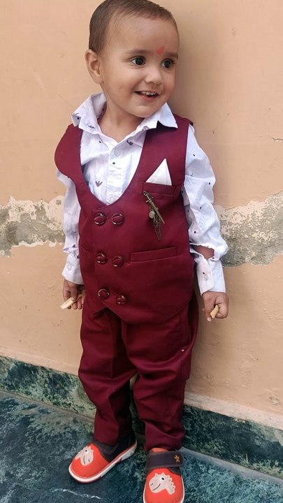 Cute baby boy camera man focus