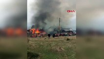 Bolu'nun Seben ilçesinde çıkan yangında 2 ev tamamen yanarak kullanılamaz hale geldi