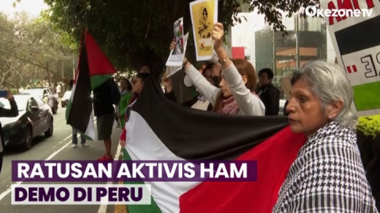 Aktivis HAM dari Peru dan Arab Demo Dukung Rakyat Palestina di Lima, Peru