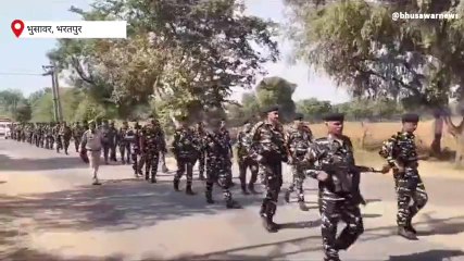 वैर: सीआरपीएफ जवानों ने भयमुक्‍त मतदान का दिया संदेश, निकाला फ्लेग मार्च