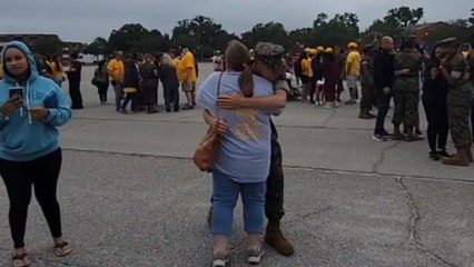 Mom and Marine son share an emotional reunion after being apart for 13 grueling weeks