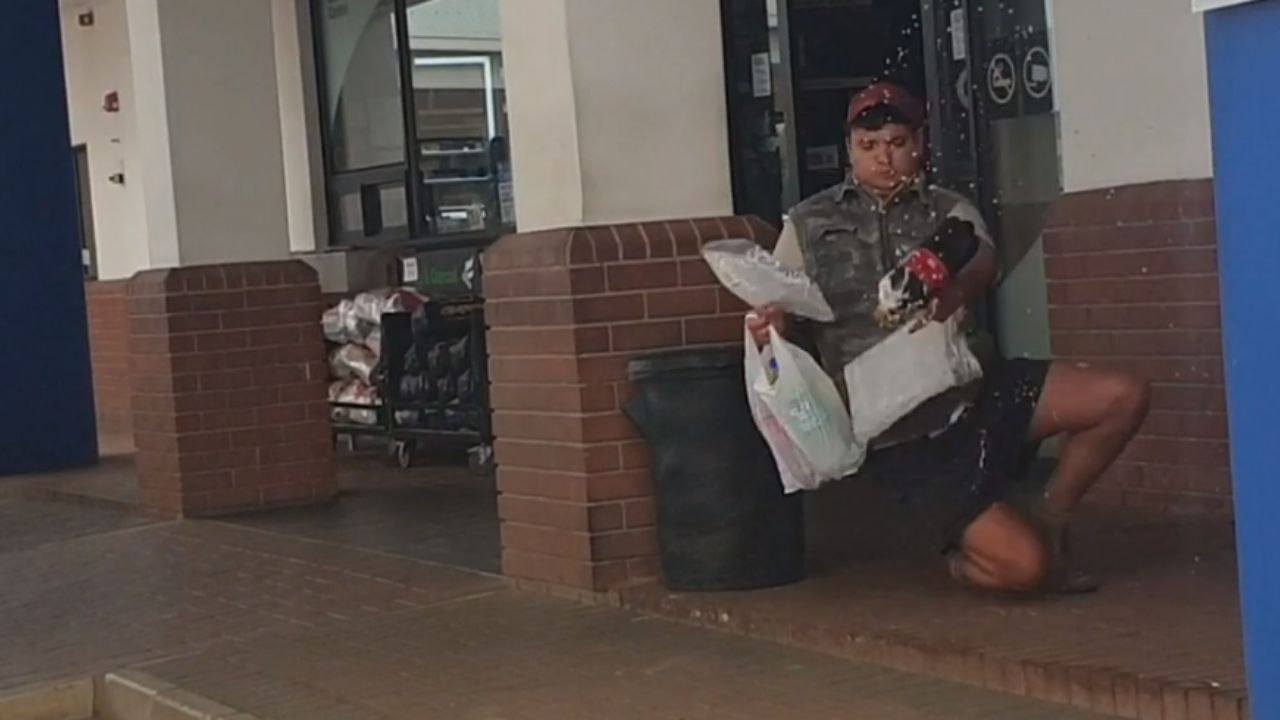 Coke bottle shoots for the moon after man drops it while falling to the ground