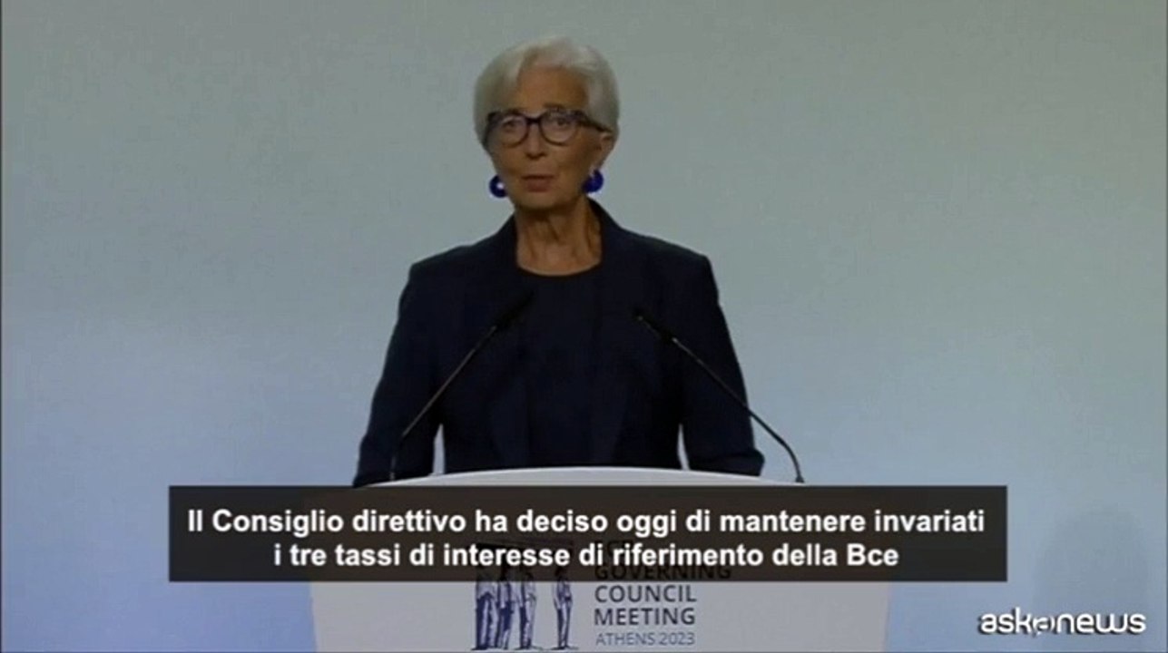 Lagarde: tassi invariati, inflazione rester? elevata a lungo