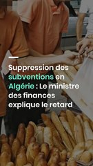 Suppression des subventions en Algérie  Le ministre des finances explique le retard