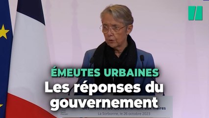 Download Video: Encadrement militaire et responsabilisation des parents : les annonces d'Élisabeth Borne après les émeutes