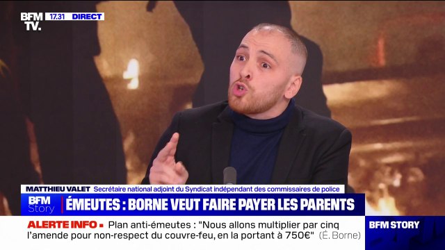 Responsabilité financière des parents d'émeutiers mineurs: Quand on fait des enfants, on les assume , estime Matthieu Valet (secrétaire national adjoint du SICP)