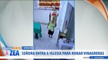 VIDEO: Mujer roba dos botellas de vino para consagrar en Veracruz