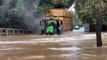 Watch as tractor 'ploughs' through Rufford ford following flooding