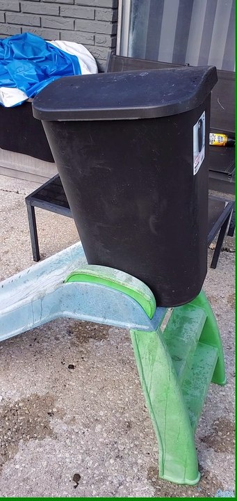 Garbage Can Full of Water - Slide Test
