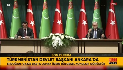 Cumhurbaşkanı Erdoğan, Türkmen Devlet Başkanı ile basın toplantısı yaptı: 13 alanda iş birliği anlaşması imzaladık