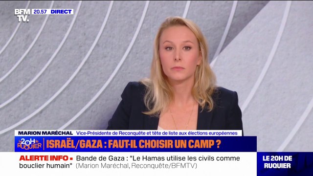 Hamas/Israël: Je ne suis pas là pour défendre inconditionnellement ce gouvernement israélien explique Marion Maréchal, vice-président de Reconquête