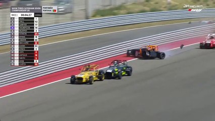Caterham Seven UK 2023 Portimao Race 1 Murphy Big Crash