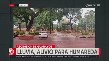 La lluvia sorprendió a la población de Guarayos la madrugada de este jueves aliviando la humareda.