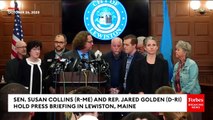 Susan Collins, Jared Golden Hold Press Briefing In Lewiston, Maine After Mass Shooting