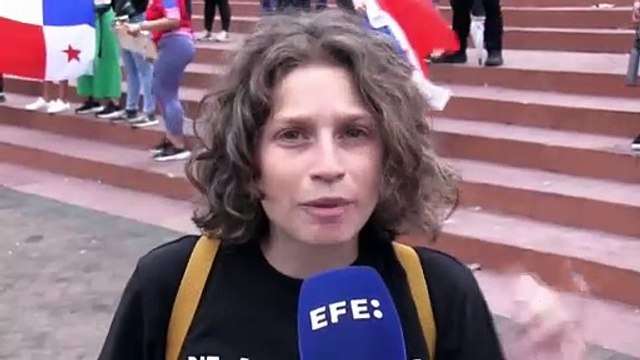 Jóvenes panameños protestaron en las calles de la capital en contra de contrato minero