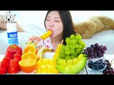 ASMR MUKBANG| Fruit Desserts(Shine musket, Mango, Orange, Melon, Pineapple, Fruit Yogurt).